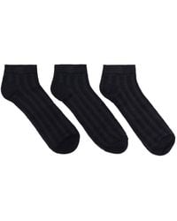 1 People Modal Cable-knit Ankle Socks In All Black