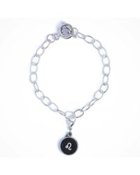 N'damus London - Leo Zodiac Sterling & Leather Curb Bracelet - Lyst