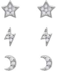 Luna Charles - Miku Lightning, Moon & Star Stud Earrings Set Sterling - Lyst