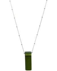 Smart Glass Jewelry - Recycled Wine Bottle Stiletto Necklace Pine Sterling - Lyst