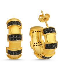 LINYA JEWELLERY - Lili Stone Hoop Earrings - Lyst