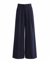 Julia Allert - Velvet-Textured Wide-Leg Tailored Trousers – - Lyst