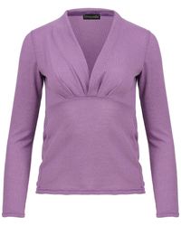 Conquista - Fitted Knit Jersey Top – V-Neck Long Sleeve - Lyst