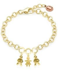 Unaloe - Adjustable Plated Bracelet For Mom, With Three Charms Two Boys And One Girl, Perfect Gift For Moms And Families - Lyst