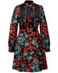 Smart and Joy - Ascot-Tie Flower Print Mini Dress - Lyst