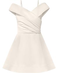 Tia Dorraine - Easy To Love Flared Satin Mini Dress Pearl - Lyst