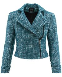 AVENUE No.29 - Double Breasted Cropped Jacket With Zipper – - Lyst