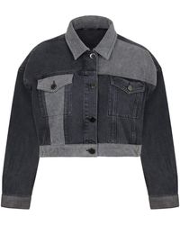 Nocturne - Two Toned Pocketed Denim Jacket - Lyst