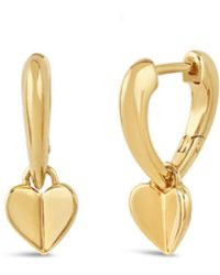 Dinny Hall - Folded Heart Drop Hoops - Lyst