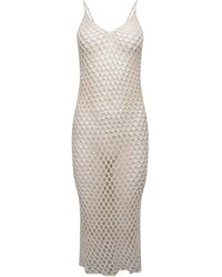 LAtelier London - Sardinia Cotton Crochet Midi Dress - Lyst