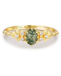 Azura Jewelry New York - Wildflower Moss Agate Ring Vermeil - Lyst