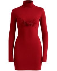 Maison De Gala - Elena Burgundy Knot Detail Mini Dress - Lyst