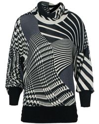 Conquista - Knit Polo Neck Top With Batwing Sleeves - Lyst