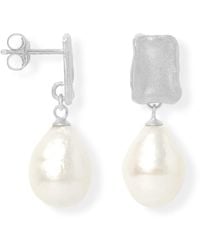 Pearls of the Orient Online - Decus Stud Earrings With Large Baroque Cultured Freshwater Pearls Drop Earrings - Lyst