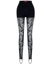 Pcfg - The Party Edit Lace Leggings With Built-In Ribbed Shorts - Lyst