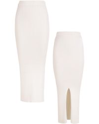 SALANIDA - Madonna Ribbed-Knit Midi Skirt *Reversible - Lyst