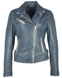 Mauritius - Moto Leather Jacket Sofia Denim - Lyst