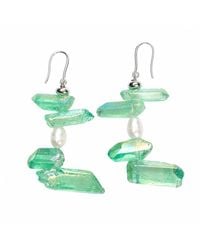 Way to Chic - Quartz And Freshwater Pearl Dangle Earrings - Lyst