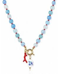 Ormiro - Azure Reef Agate Beaded Necklace - Lyst