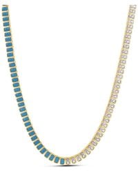 SHYMI - Half And Half Colored Emerald Tennis Necklace - Lyst