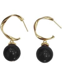 Farra - Simple Tiger Eyes Earrings - Lyst