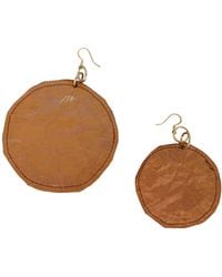 Romer Millinery - Metallic Silk Copper Coin Earing Pierced Assymetrical - Lyst