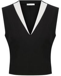 Maan Istanbul - Deep V-Neck, Sleeveless Blouse - Lyst