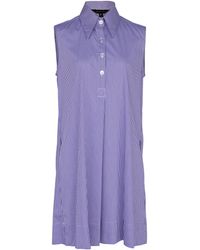 Le Réussi - Italian Cotton Sleeveless Dress In Purple - Lyst