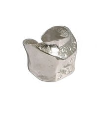 Janus Edinburgh - Sterling Nevis Textured Organic Shaped Chunky Ring Adjustable - Lyst