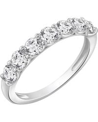 Diamonbliss - Embellished With Swarovski One Carat Seven Stones Round Cut Ring - Lyst