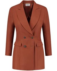 Vulto - Linen Jacket Rust - Lyst