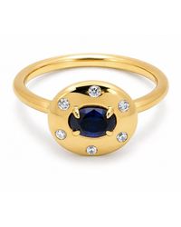 Belinda Jewelz - Sapphire Oval Birthstone & Accent Stone Ring - Lyst