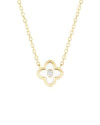 Spero London - Enamel Four Leaf Clover Necklace With Gemstone - Lyst
