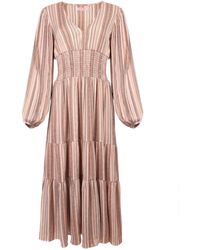 Traffic People - Folklore Frailty Striped Whisper Midi Dress - Lyst