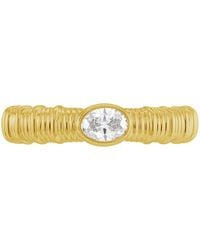 Artisan - 14K Single Diamond Textured Band Ring - Lyst
