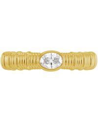 Artisan - Bezel Set Diamond Textured Band Ring - Lyst