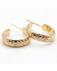 Melt'm Jewelry - Floral Small Filled Hoop Earrings, Chunky Open Hoops - Lyst