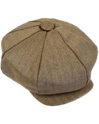 Kinalba - Neutrals Vicuna Herringbone Cashmere Baker Boy Cap - Lyst