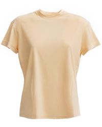 Julia Allert - Mock Neck Rolled Sleeve T-Shirt – Pale - Lyst