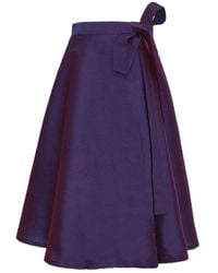 Richa Sharma - Plum Hued Wrap Around Silk Skirt - Lyst
