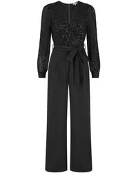 Yumi' - Sequin Jumpsuit With Long Sleeves - Lyst