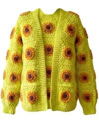 Ana Chic - Lime Sunflower Granny Square Handmade Crochet Cardigan - Lyst