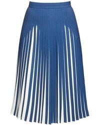 Rumour London - Penelope Azure Blue Pleated Two-tone Midi Skirt - Lyst