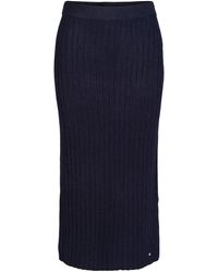 tirillm - "philippa" Rib Knitted Cashmere Ancle Long Skirt -navy - Lyst