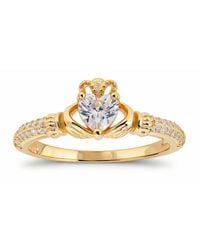 Kylie Harper - Heart-Cut Diamond Cz Claddagh Band Ring - Lyst