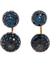 Artisan - Rose Diamond Pave Double Ball Front-Back Earrings - Lyst