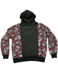 Zasta Studio - Hoody Roses And Skull Cotton & Leather Hybrid Hoodie - Lyst