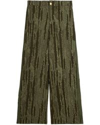 Nocturne - Neutrals Khaki Textured Wide-Leg Pants - Lyst
