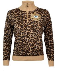 Laines London - Laines Couture Animal Print Quarter Zip Jumper With Embellished Mystic Eye - Lyst