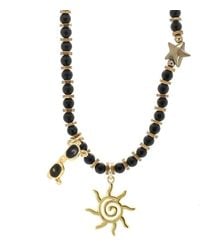 Ebru Jewelry - Vacation Mode Onyx Beaded Sun Necklace - Lyst